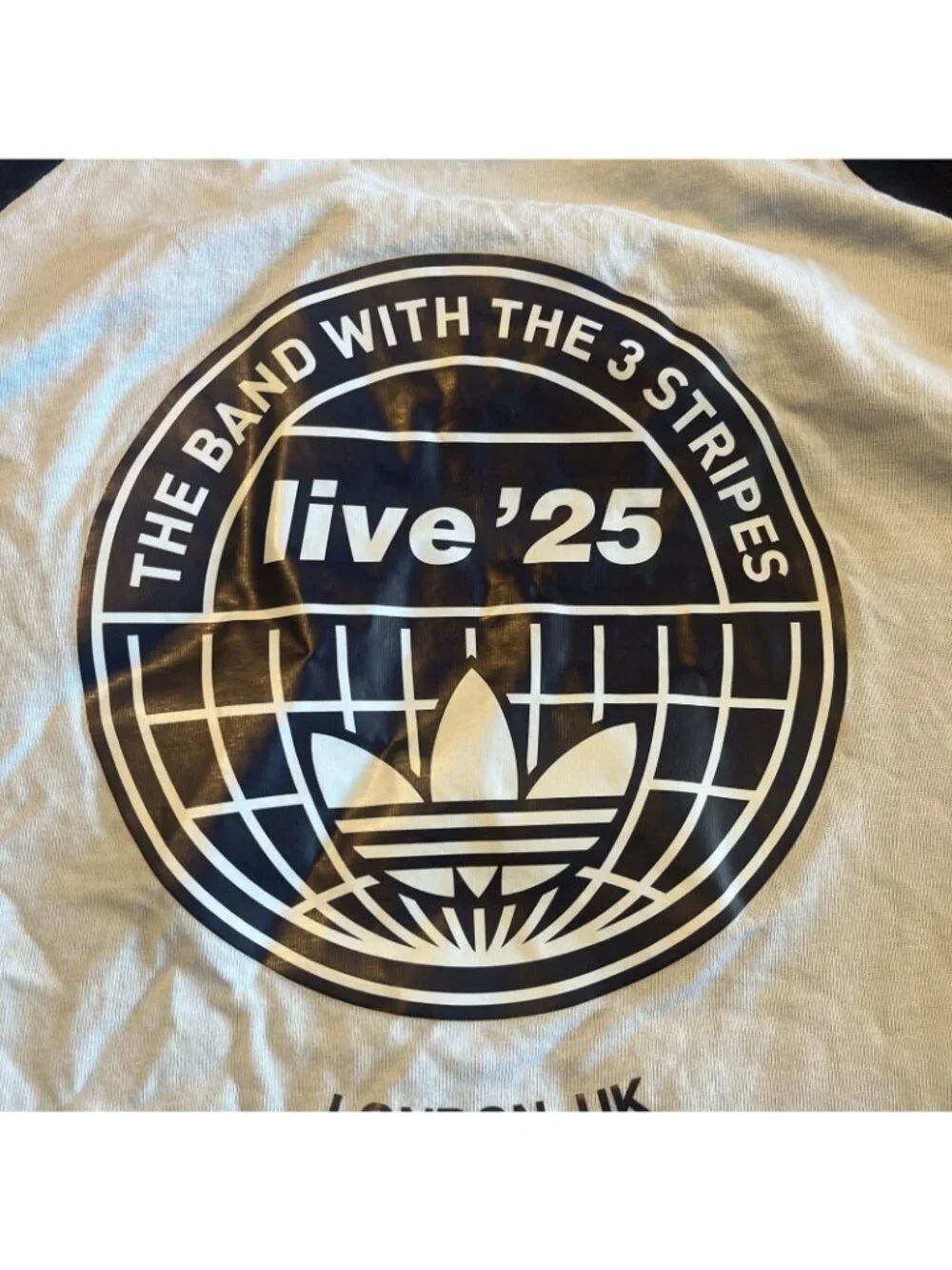 Oasis x Adidas Official Tour Blue 3 Stripe Long Sleeve Concert Tee Dublin XL